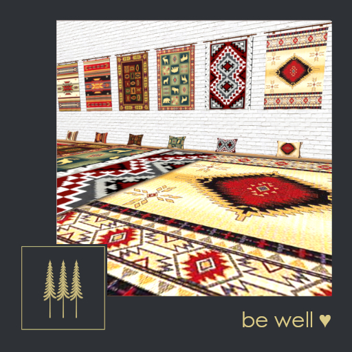 NEW ➛ Ahwahnee Decor Set #1 - Hanging Blankets, Pillows, and Rugs - 6 Native American Patterns - Mesh (Wear to Unpack)