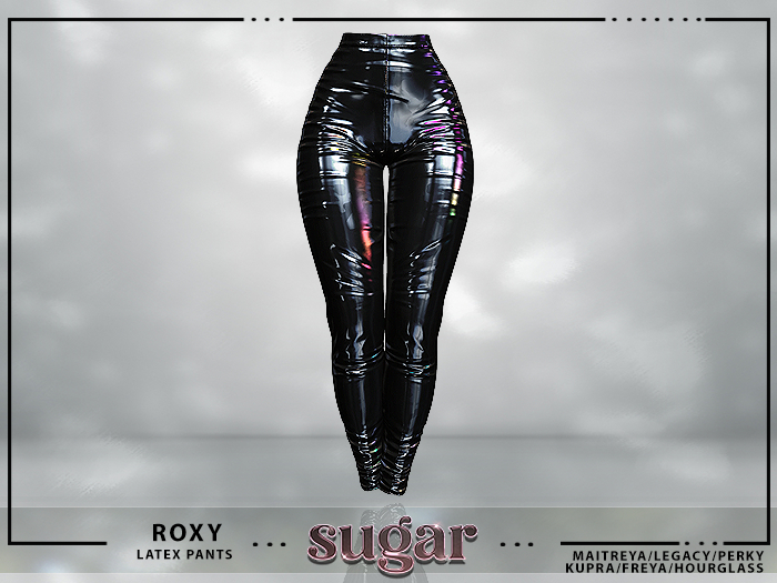 [sugar] Roxy Latex Pants [HOLOGRAPHIC BLACK] Unpacker  *MAITREYA • TMP • LEGACY • PERKY • KUPRA • SLINK HOURGLASS
