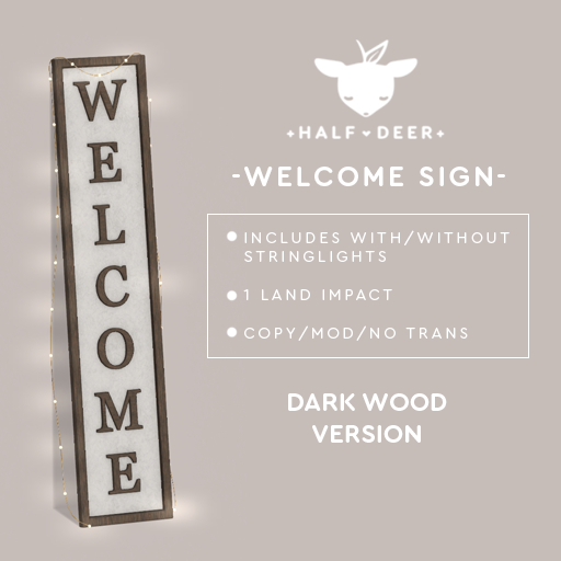 Welcome Sign [Dark Wood]