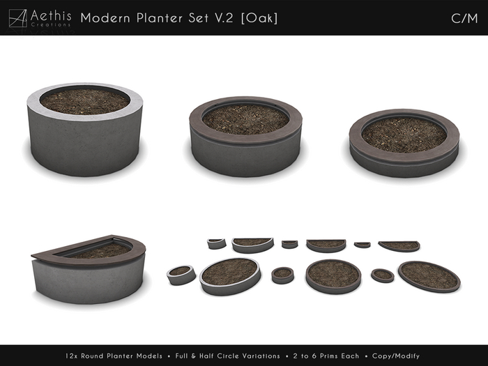 [AC] Modern Planter Set V.2 C/M [Oak]