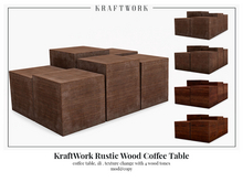 KraftWork Rustic Wood Coffee Table (Add Me)
