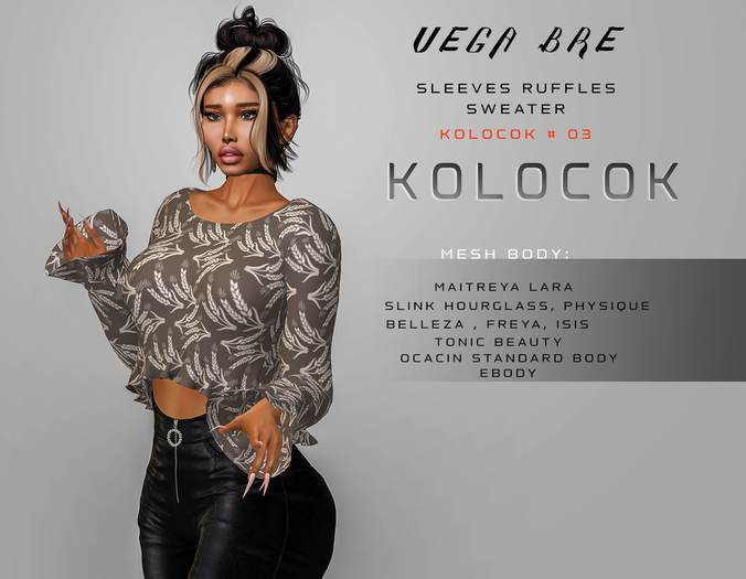 VEGA BRE - SLEEVES RUFFLE SWEATER " KOLOCOK " # 03