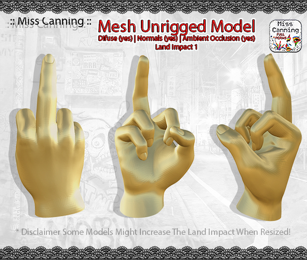 :: Miss Canning:: [ FULL PERM MESH MODEL ] FINGER RING HOLDER