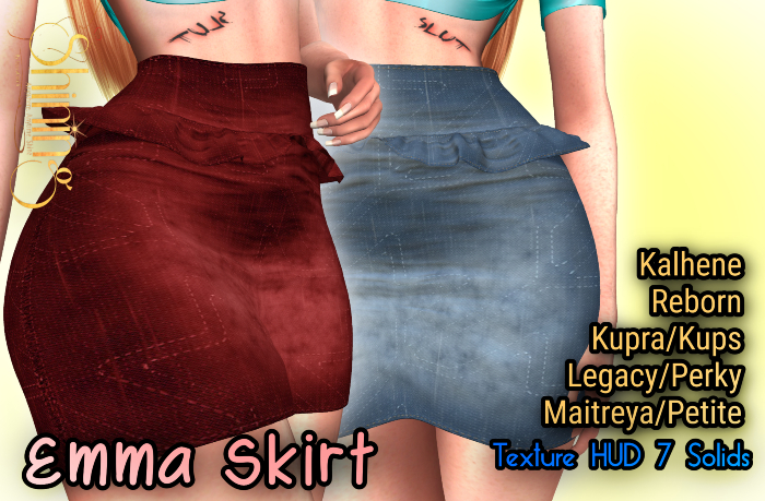 *Shining* Emma Skirt Demin Solids