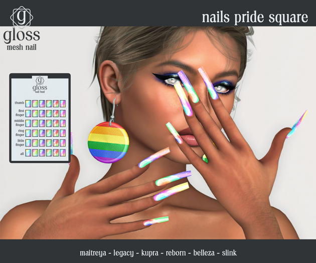 *Gloss* Nails Pride - Square