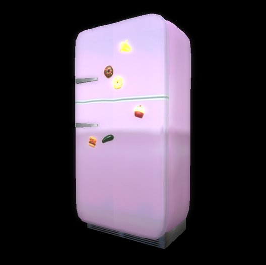 Pink Refrigerator with magnets