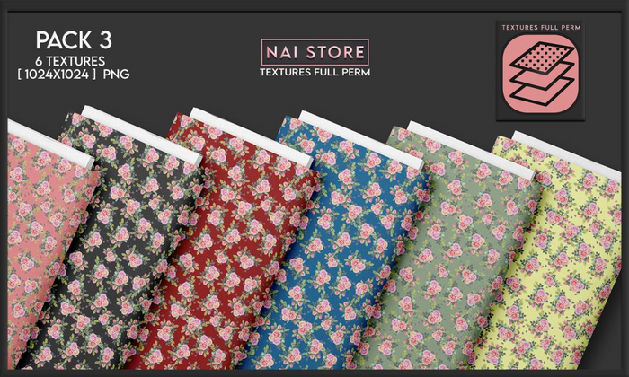 [[ NAI ]] Textures Roses C -PACK 3- x6 PNG [ADD]