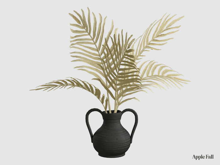 Apple Fall Dried Palm Arrangement - Black Jug
