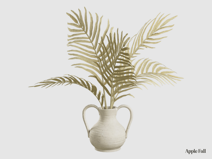Apple Fall Dried Palm Arrangement - White Ceramic Jug