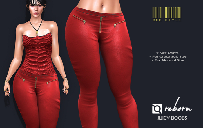 Bee :: Leather Pants Red (For Croco Suit + Normal)
