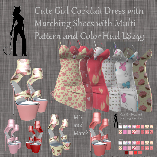 Cute Girl Cocktail Dress and Shoes Boxed