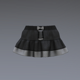 Charcoal Chiaroscuro Dots Slink Miniskirt