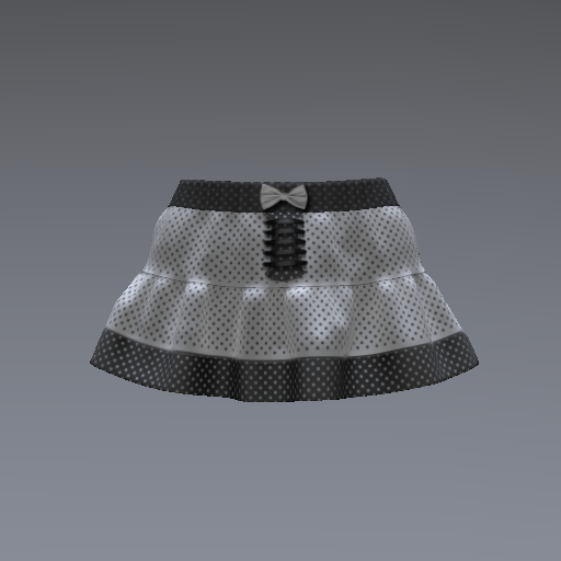 White Chiaroscuro Dots Inithium Miniskirt
