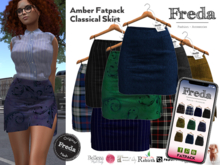 "Freda" Fatpack Amber Tight Worn Mini Skirt Classic Pattern Secretary outfit Slink, Tonic, Rebirth, Legacy, eBody Reborn