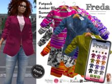 "Freda" Fatpack Amber Boyfriend Blazer Jacket Summer Patterns 12 col/patt. HUD, Freya, Slink, Tonic, Rebirth, Reborn