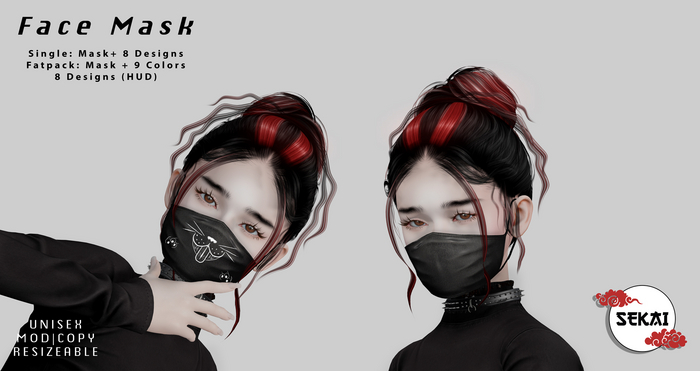 +SEKAI+ Face Mask - Black Camo