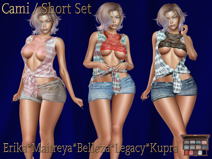 *Cami*089*Blouse *Top*Short set