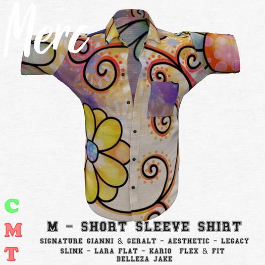 M - SHIRT M - Hippy Floral #1- Mens Fits