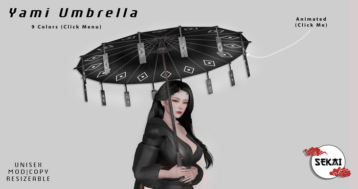 +SEKAI+ Yami Umbrella [Black-Yellow]  Animated