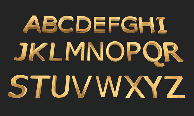 Mesh Letter (gold)