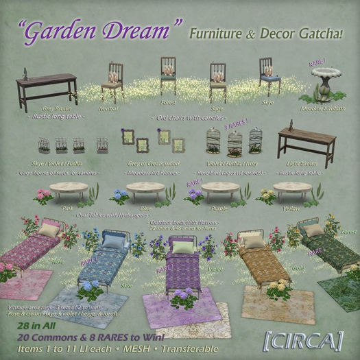 [CIRCA] - "Garden Dream" Meadow Birdbath RARE