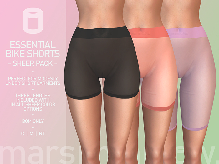 marshmallow. Bike Shorts - Sheer Pack
