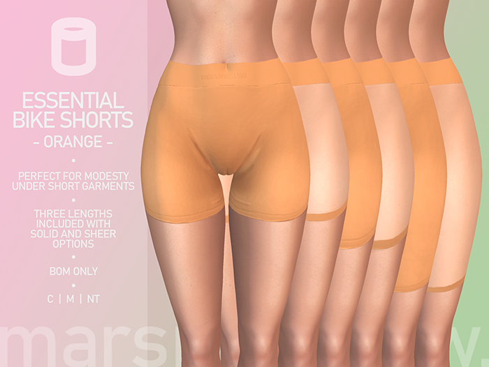 marshmallow. Orange Bike Shorts