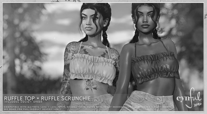 Cynful Ruffle Top - Demo  (Check description for included sizes)