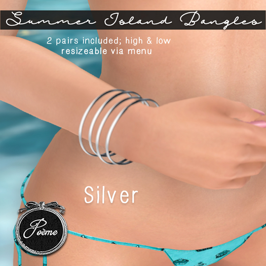 {Poeme} Summer Island Silver Bangles