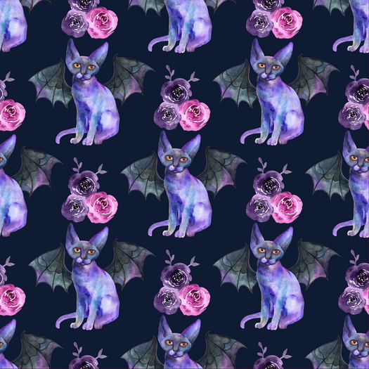 Floral Cat-bat Texture