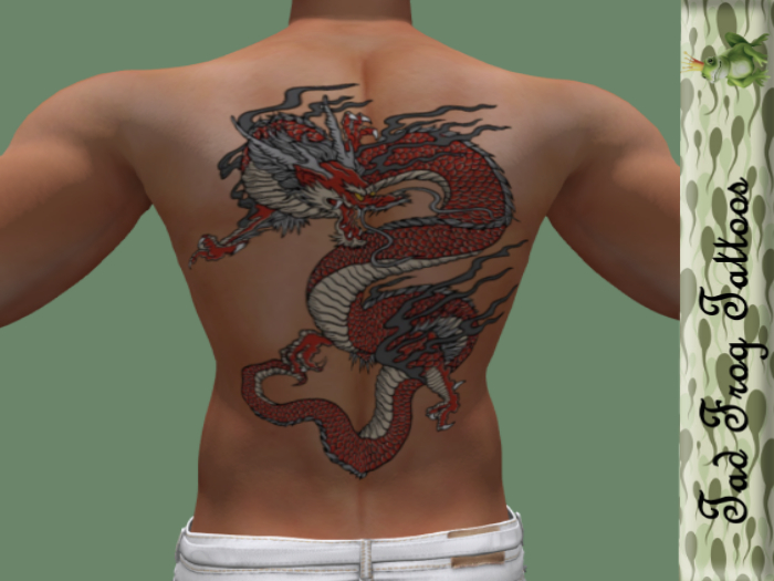 Dragon Back Tattoo Red 1