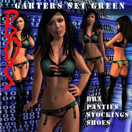 =BoS= Garters Set - Green