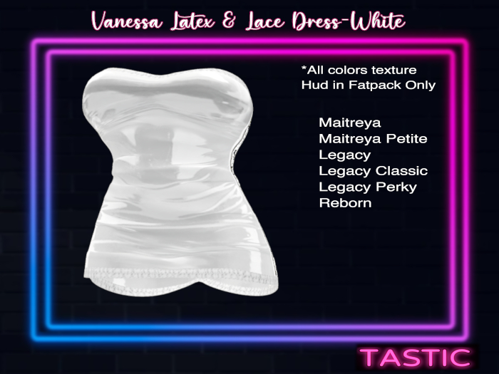 Tastic-Vanessa Latex and Lace Dress White