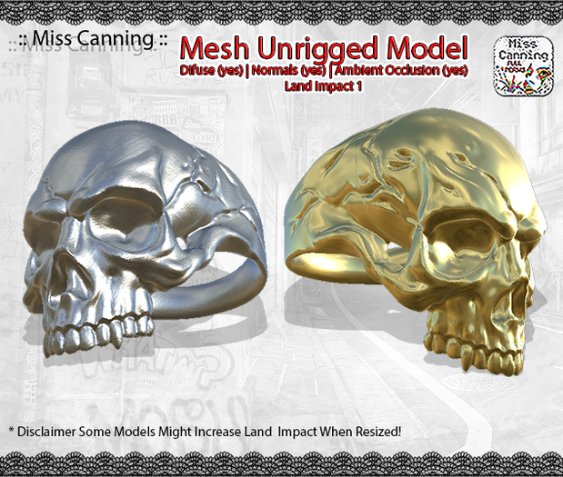 :: Miss Canning::  [ FULL PERM MESH MODEL ] SKULL RING