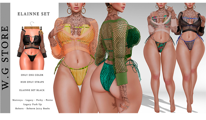 W.G STORE - Elainne Set Black (With HUD Strips)