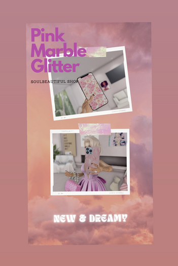 Pink Glitter Marble Phone 13//