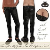 [SE*Designz] Jeans Slim Fit Lowrise Crack - Rockabilly