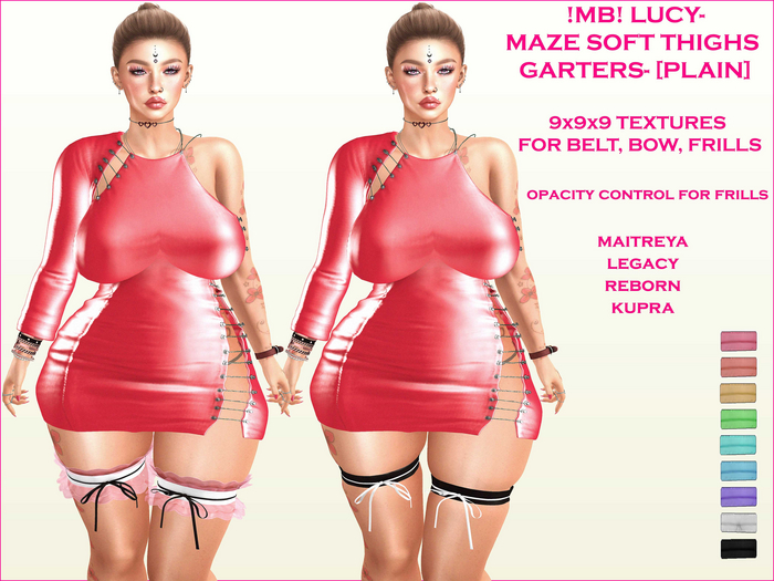 !MB! LUCY- MAZE SOFT THIGHS PLAIN GARTERS