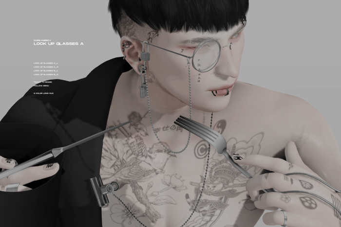 [Dope+Mercy]Lock up Glasses C_Silver (ADD)