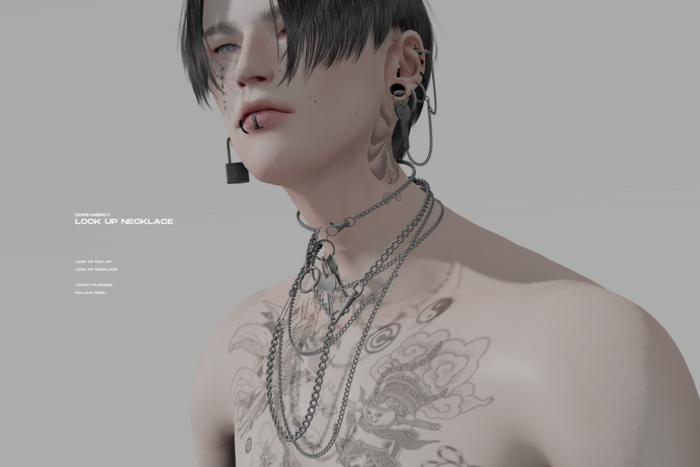 [Dope+Mercy]Lock up Necklace_Black (ADD)