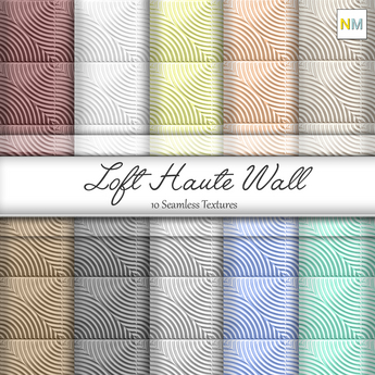Second Life Marketplace - Loft Haute Wall 10 Seamless Builders Textures NM