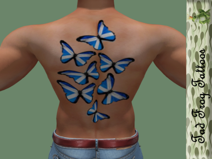 Scottish Butterflies Back Tattoo 2ba