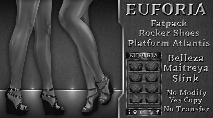 DEMO *EUFORIA* Fatpack Rocker Shoes Platform Atlantis