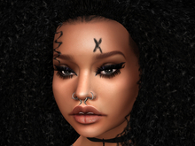 #Tattoo Face# Letter X BOM Ghetto Style Black Unisex