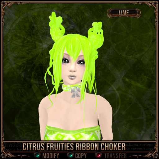 *C:K* Citrus Fruities Ribbon Choker - Lime