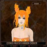 *C:K* Citrus Fruities Ribbon Choker - Orange