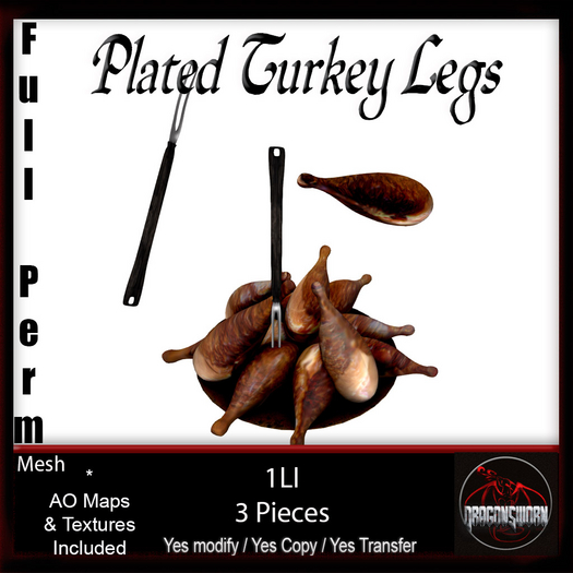 Full Perm Plated Turkey Legs