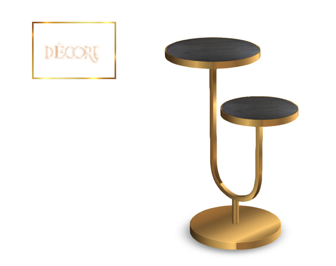 Decor'e - Sidetable double top *  GOLD & BLACK WOOD TOP