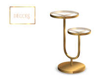 Decor'e - Sidetable double top *  GOLD & GLASS TOP