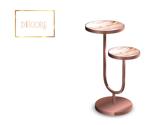 Decor'e - Sidetable double top * ROSE GOLD & BLUSH MARMOL